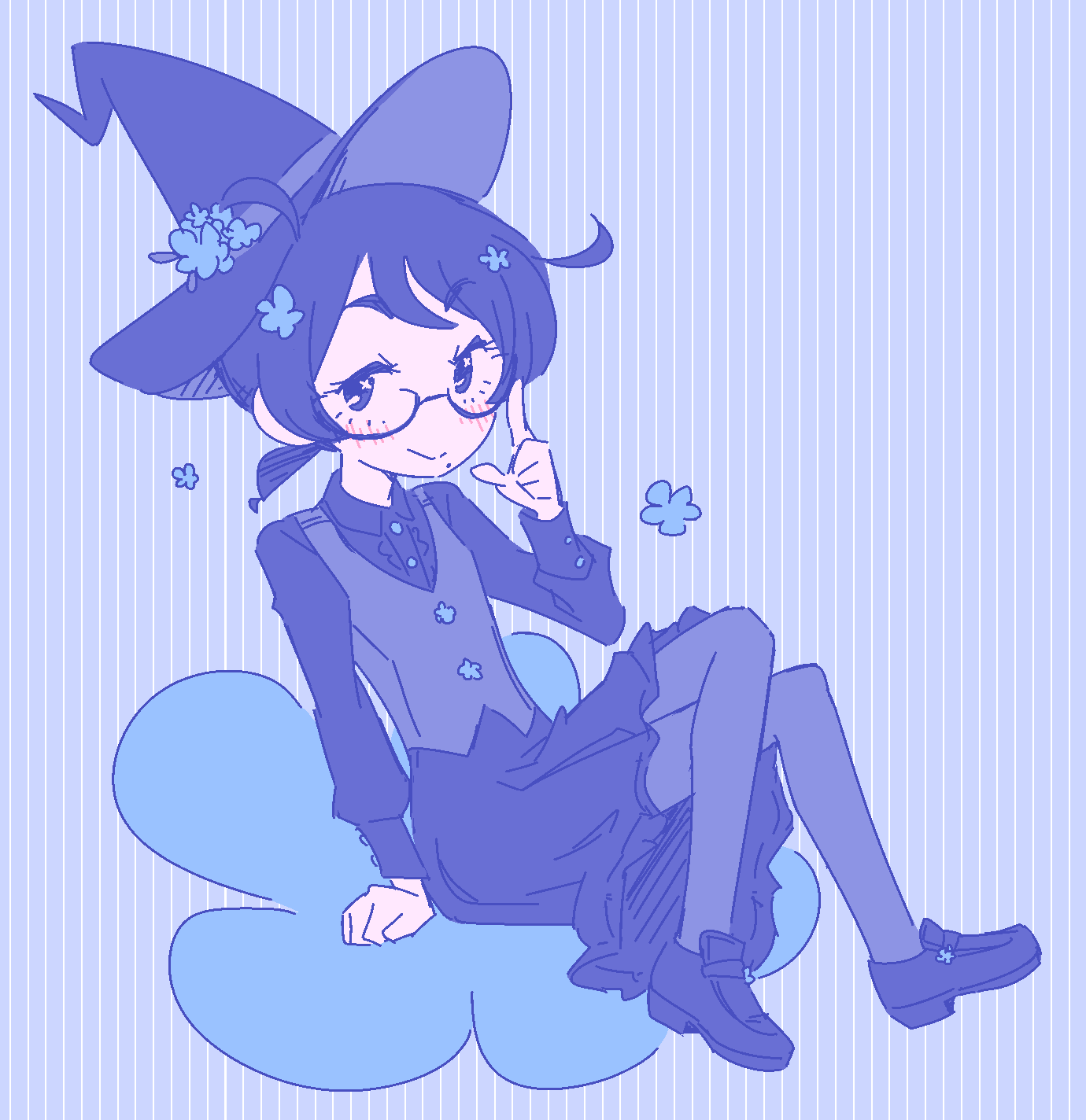 periwinkle in glasses